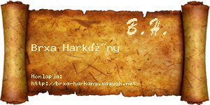 Brxa Harkány névjegykártya